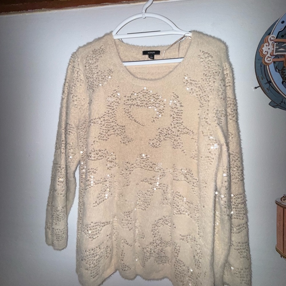 Cream Sweater with Sequins